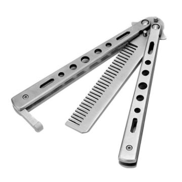 Salon Butterfly Comb Stainless Steel Practice Knife (Uncut) - 1