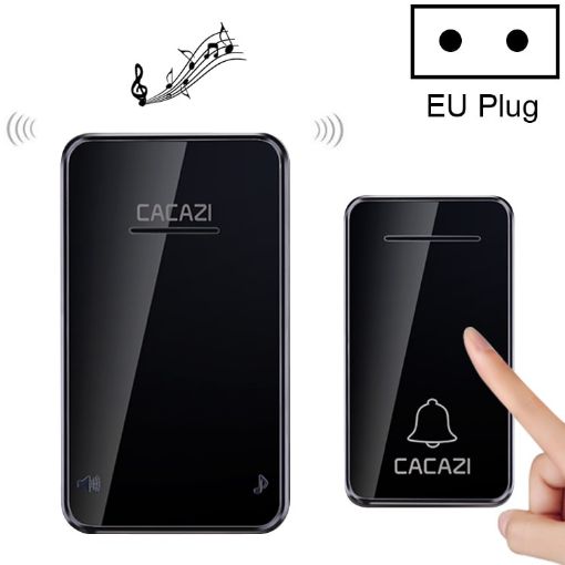 CACAZI FA8 Self-Powered Wireless Doorbell, EU Plug Black - 1