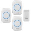 CACAZI A10G Wireless Bell, One Button, Three Receivers, UK Plug, White - 2