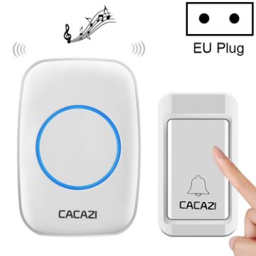 CACAZI A10G Self-Powered Wireless Cordless Bell - EU Plug (White) - 1