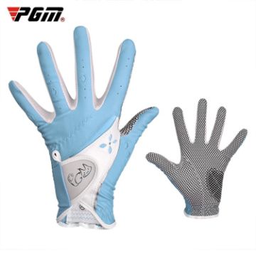 PGM Golf Non-Slip PU Leather Gloves for Women, Blue, Size 18 - 1