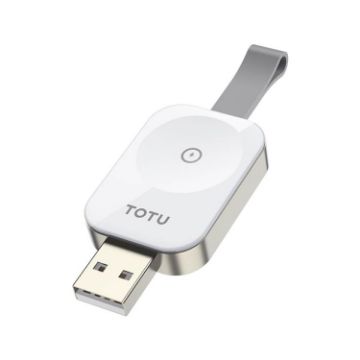TOTUDESIGN USB-A Wireless Magnetic Charger for Apple Watch (White) - 1