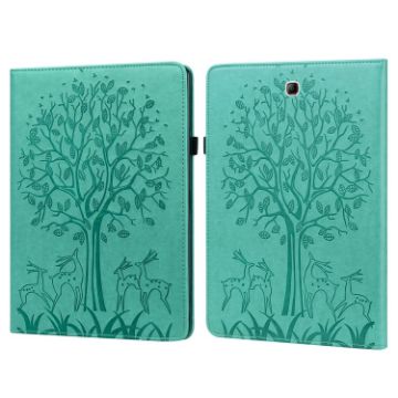 Samsung Galaxy Tab A 9.7 T550/T555 Tree & Deer Leather Case Green - 1
