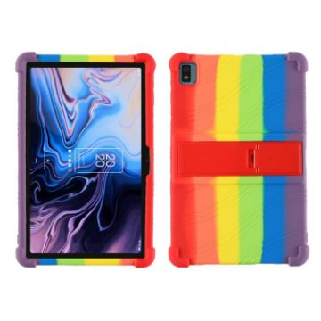 TCL 10 Tab Max 10.36" Silicone Case with Bracket (Rainbow) - 1