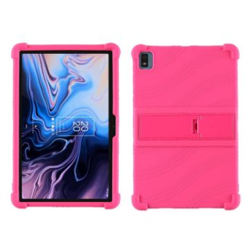 TCL 10 Tab Max 10.36" Silicone Case with Invisible Bracket (Rose Red) - 1