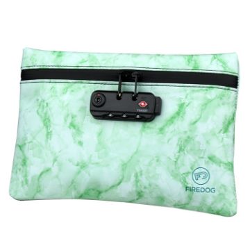 FIREDOG CL93 Tobacco Deodorant Bag with Combo Lock (Marble Green) - 1