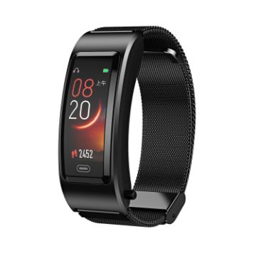 B7 Bluetooth Earphone/Smart Bracelet with Health Monitoring, Black Steel - 1