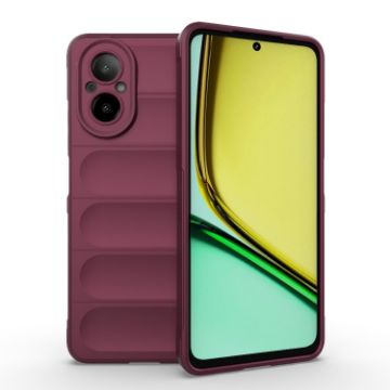 Realme C67 4G Magic Shield TPU + Flannel Case (Wine Red) - 1