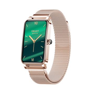 ZX19 Women Smart Watch, 1.45" HD, Bluetooth 5.0, IP68, Gold Strap - 1