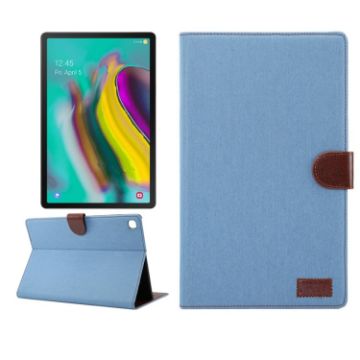 Light Blue Denim Flip Case for Galaxy Tab A7 T505 with Holder - 1