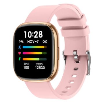 P52 1.3" Smart Watch, IP68 Waterproof, Heart/Health Monitoring (Pink) - 1
