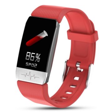Red T1 Smart Watch 1.14", IP67, Heart Rate, Sleep & ECG Monitoring - 1