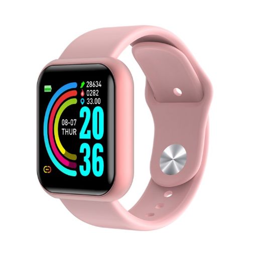 D20 Smart Watch 1.3" IPS, IP67 Waterproof, Heart Rate Monitor Pink - 1