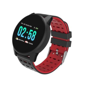 KY108 Smart Bracelet, 1.3" 240x240, IP67, Call/Heart/Sleep/BP/O2 Monitor, Red - 1