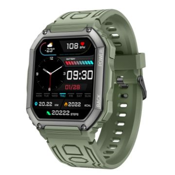 KR06 Waterproof Sport Smart Watch, Heart Rate/BP Monitor, BT Calling, Green - 1