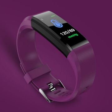 115Plus Smart Bracelet - OLED Screen, Heart Rate & BP Monitor, Purple - 1