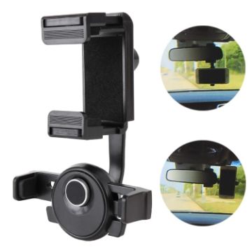 Portable Car Rearview Mirror Phone Holder Bracket - 1