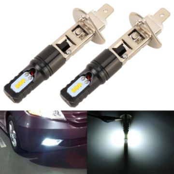 H1 Car LED Fog Light 2PCS - 6000K 360LM 6 CSP Beads White (Black) - 1