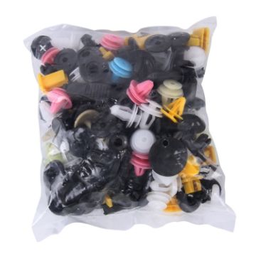 100 PCS Plastic Rivets Fastener Push Clips - Hole Design (Colors) - 1