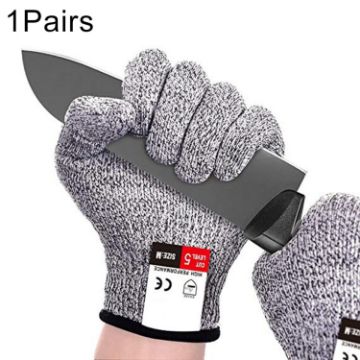 Cut-resistant Gardening Gloves, HPPE, Food-grade, Size M, 22cm, Black - 1