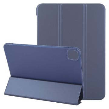 iPad Pro 13 2024 GEBEI Shockproof Leather Case Dark Blue 3-Fold Holder - 1