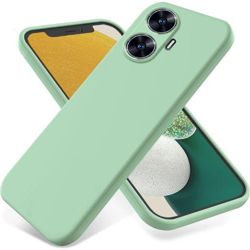 Realme Narzo N55 Green Liquid Silicone Dropproof Phone Case - 1