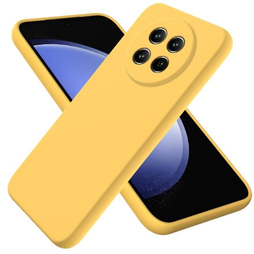 Realme C65 5G Yellow Liquid Silicone Dropproof Phone Case Full Coverage - 1