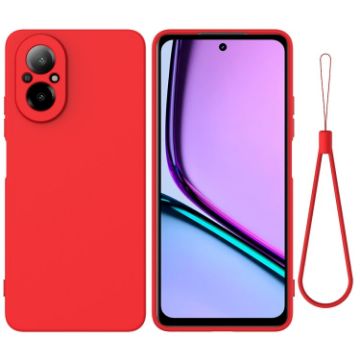 Realme 12 Lite Red Liquid Silicone Dropproof Full Coverage Phone Case - 1