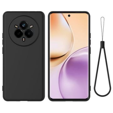 Realme 14 Pro Black Liquid Silicone Dropproof Full Coverage Case - 1