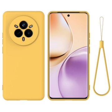 Realme 14 Pro Yellow Liquid Silicone Dropproof Full Coverage Case - 1