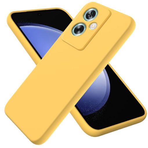 OPPO A79 Yellow Liquid Silicone Dropproof Full Coverage Phone Case - 1