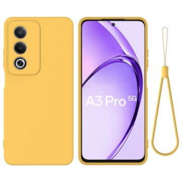 OPPO A3 Pro 5G India Yellow Liquid Silicone Dropproof Phone Case - 1
