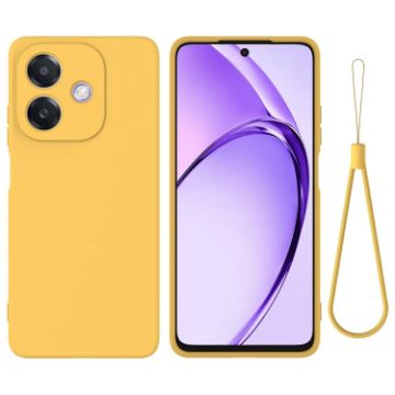 OPPO A3x Yellow Liquid Silicone Dropproof Full Coverage Phone Case - 1