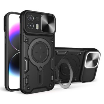 Motorola Edge 20 Lite Black Camshield Magnetic Holder Phone Case - 1