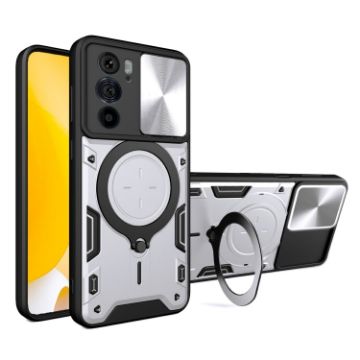Motorola Edge 30 Pro Silver Camshield Magnetic Holder Phone Case - 1