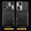 Moto G85 CD Texture Camshield Case with Magnetic Holder - Black - 6