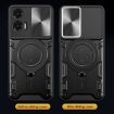 Motorola Moto G35 CD Texture Camshield Magnetic Holder Case - Black - 6