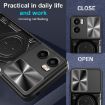 Moto G05 CD Texture Camshield Magnetic Holder Case - Blue - 7