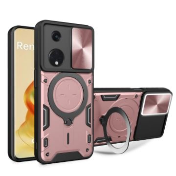 OPPO Reno8 T 5G Pink Camshield Magnetic Holder Phone Case - 1