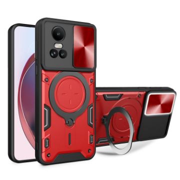 OPPO Reno10 5G Red Camshield Magnetic Holder Case - Global CD Texture - 1