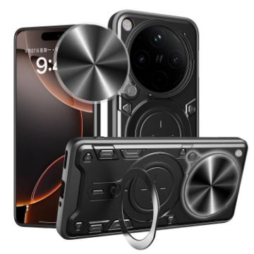 OPPO Find X8 Pro Black CD Texture Camshield Magnetic Holder Case - 1