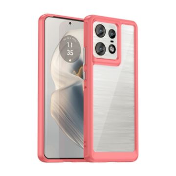 Motorola Moto Edge 50 Pro Red Acrylic Hybrid TPU Phone Case - 1