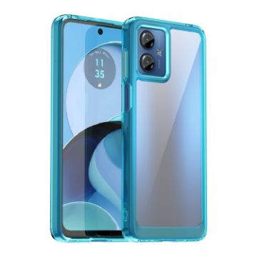 Motorola Moto G14 Acrylic Hybrid TPU Phone Case - Transparent Blue - 1