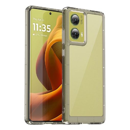 Motorola S50 Neo Transparent Grey Acrylic Hybrid TPU Phone Case - 1