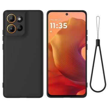 Motorola Moto G15 Black Liquid Silicone Dropproof Full Coverage Case - 1