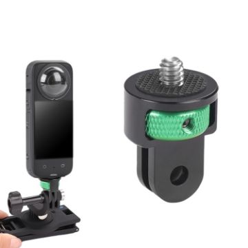 Adjustable 1/4" Screw Metal Action Camera Adapter - Green Black - 1