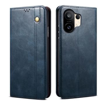 Vivo S30 Pro Mini Blue Leather Phone Case - Oil Wax Crazy Horse Texture - 1