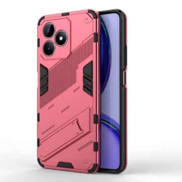 Realme C53 4G Punk Armor Phone Case with Holder - Light Red - 1