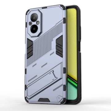 Realme C67 4G Global Punk Armor Phone Case with Holder - Grey - 1
