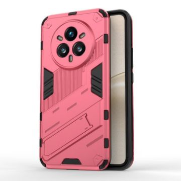 Realme 14 Pro+ 5G Punk Armor Phone Case with Holder - Light Red - 1